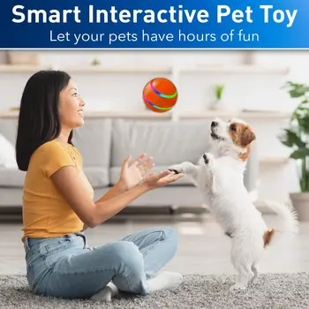 Интерактивная игрушка с мячом для Собак - Автоматический Мяч для домашних животных для Собак - Автоматический мяч с USB-зарядкой и Светодиодной подсветкой игрушки для домашних животных игрушки для домашних животных Изображение 2