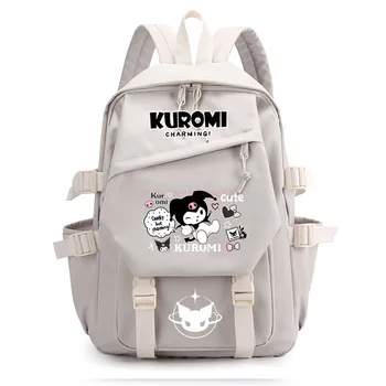 Горячие сумки Sanrio Kuromi, рюкзаки в стиле колледжа, студенческая школьная сумка большой емкости, женская милая сумка через плечо, детские подарки Изображение 2